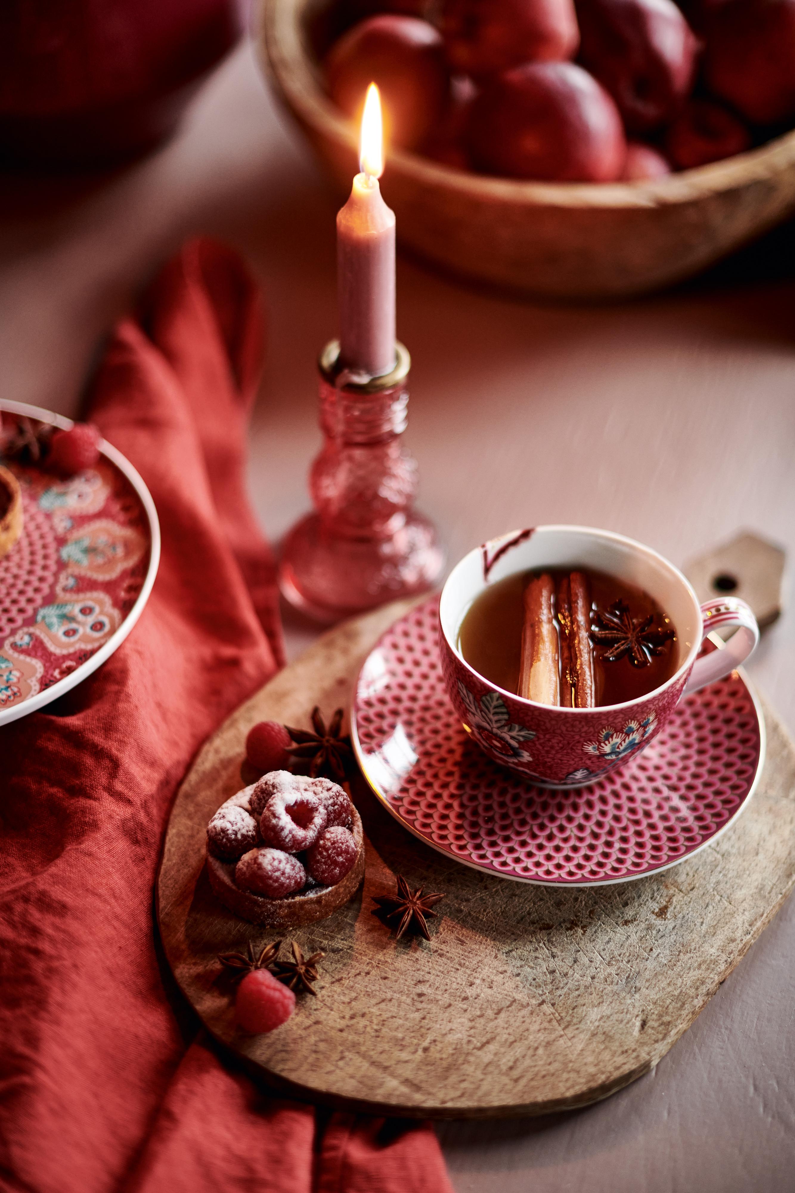 Pip Studio Flower Festival FW2023 Tableware Dark Pink 01